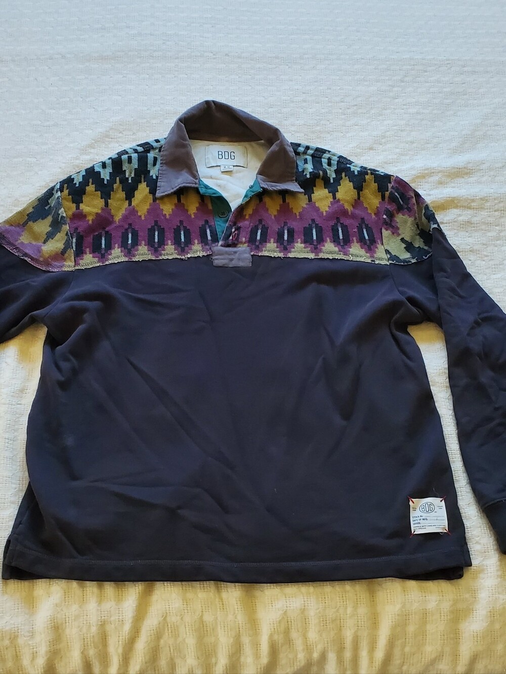 BDG Craft Black Rugby Sweatshirt